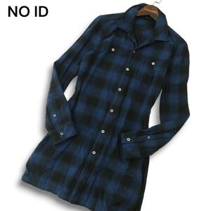 NOID. ノーアイディー 秋冬 長袖 ロング★ チェック ネル シャツ ガウン Sz.1　メンズ　A4T13759_C#B