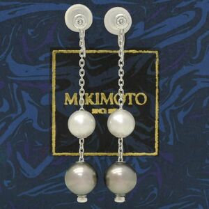 K18WG MIKIMOTO パール ダイヤ イヤリング ジュエルズインモーション 7.2g ミキモト 18金ホワイトゴールド 真珠 ダイヤモンド 4041816
