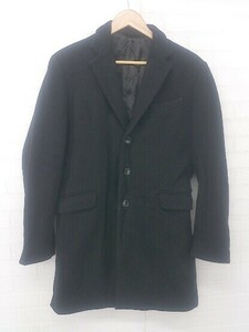 ◇ Luv maison JACKROSE ジャックローズ 通勤 バックスリット 長袖 チェスター コート サイズ44 ブラック メンズ E