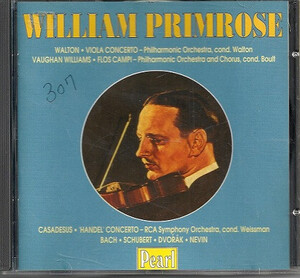 英CD William Primrose, RCA Victor Symphony Orchestra Walton / Vaughan Williams / Etc, GEMMCD9252 Pearl /00110