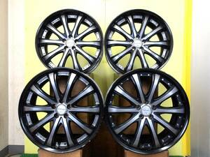 H2201 中古 4本 WORK VARIANZA V5S 19 x 7.5J +45 & 8J +42 5H 100 ブラック ガンメタ プリウス 86 BRZ カローラ スポーツ ツーリング