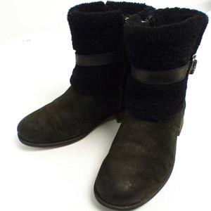 【訳あり】UGG / アグ サイドジップ ムートンブーツ / クラシックミニブーツ USA7(24cm相当)(レディース)【中古】14i-1-103