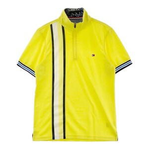 TOMMY HILFIGER GOLF トミー ヒルフィガーゴルフ ハーフジップ 半袖Tシャツ イエロー系 M [240101297533] ゴルフウェア メンズ