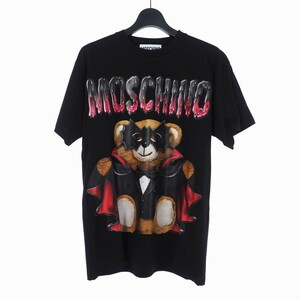 未使用品 モスキーノ MOSCHINO 20SS バッド テディベア プリント Tシャツ カットソー 半袖 M ブラック 黒 A0711 レディース