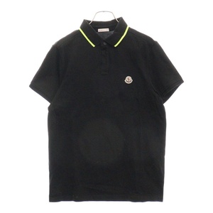 MONCLER モンクレール MAGLIA POLO MANICA CORTA ライン ワッペン 半袖ポロシャツ ブラック/イエロー