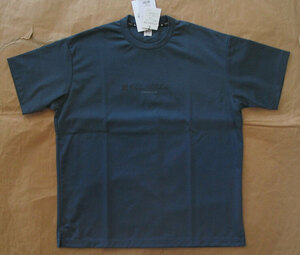 TAKEO KIKUCHI タケオキクチ 丸首 半袖 ロゴ入りTシャツ 紺系色 L 日本製 新品