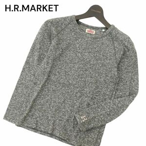 H.R.MARKET ハリウッドランチマーケット H刺繍★ ストレッチ フライス 長袖 カットソー ロンTシャツ Sz.1　メンズ 灰 日本製　A4T04290_4#F