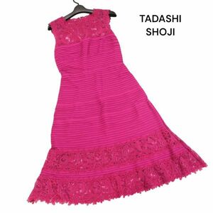 TADASHI SHOJI タダシショージ Lace-Panel Dress シースルー レース切替 ノースリーブ ワンピース ドレス Sz.XS　レディース　K4T00654_5#M