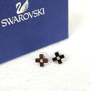 ●未使用級◆スワロフスキー　SWAROVSKI　ピアス　クロス　1粒