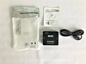 未使用 MINI Deluxe Computer Cable RCA to HDMI UP Scaler 1080p AV2HDMI GANA 取扱説明書付【ジャンク】[Pa001_2308181522_005] 