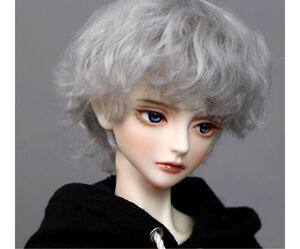 海外ディーラー様製 ウィッグ 5.5インチ〜6インチ シルバーグレー / ドールウィッグ bjd 球体関節人形