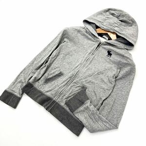 Abercrombie&Fitch ☆ キッズ M 定番ヘビロテ◎ スウェット フルジップ パーカー グレー アメカジ 休日 アバクロンビー&フィッチ■D257