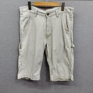 J316 Carhartt カーハート ハーフ パンツ 34 ベージュ ワーク ショーツ アメカジ ペインター リングスパン コットン キャンバス ロゴ