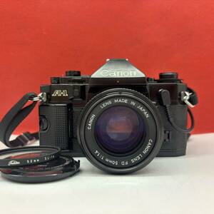 ◆ Canon A-1 フィルムカメラ 一眼レフカメラ ボディ New FD 50mm F1.4 レンズ シャッター、露出計OK キャノン