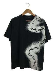 LOUIS VUITTON◆Spray Chain Print/Tシャツ/L/コットン/ブラック/総柄/RM201M NPG HIY17W