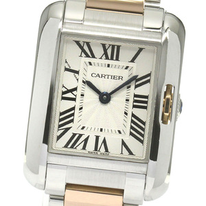 カルティエ CARTIER W5310019 タンクアングレーズSM PGコンビ クォーツ レディース 美品 保証書付き_850006