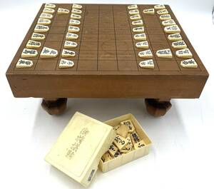ｇ1203ＳＫ　将棋盤 セット 足付 将棋 テーブル ボードゲーム 木製 ビンテージ 無銘 レトロ 和風