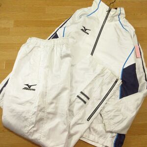 ◎MIZUNO ミズノ M 上下セット◆厚手 裏起毛 ウィンドブレーカー ジャケット&パンツ 防寒 秋冬！◆メンズ 白◆BA1511