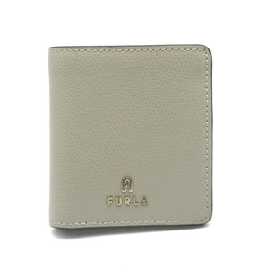 Furla フルラ Camelia カメリア 2つ折り財布 WP00308 コンパクト ミニ ウォレット レザー グレー レディース 美品