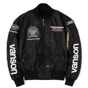 在庫あり 売り切り バンソン VANSON XLのみ TVS2308W MA-1 ジャケット ブラック/アイボリー ウインター JACKET (秋冬モデル)