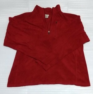 アウトドア ブランド L.L.Bean ウェア フリース メンズ男性用サイズ XL 長袖ハーフジップ 赤色レッド紅ラグラン身幅約65着丈68cmポケット付