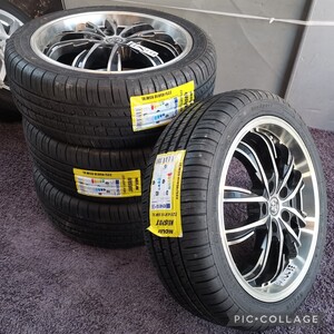 LEHRMEISTER/レアマイスター ソライアV5 レアマイスター 18インチ 7J +53 5穴 PCD114.3 タイヤ付き4本セット 225/45R18 ヴォクシー エス