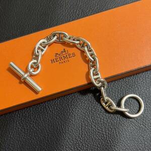 エルメス HERMES ブレスレット シェーヌダンクル 13コマ SV 925 silver 箱付き アクセサリー 全長 18cm