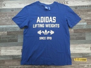 ADIDAS アディダス レディース キッズ LIFTING WEIGHTS コットン 半袖Tシャツ M 青白