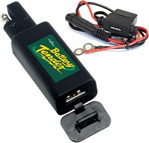 バイクでスマホ充電 バッテリーテンダー USBチャージャー＋車両ケーブル スーパーナット ハーレー対応 Deltran Batte