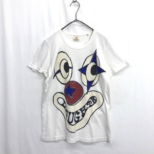 NZ2326●TIGRE BROCANTE : ピエロ柄 半袖Tシャツ●XS●白 日本製 天空丸