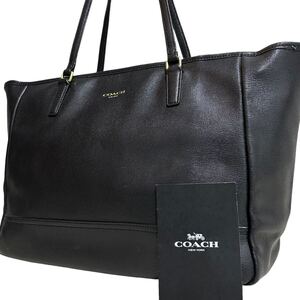 1円～【入手困難品】定価10万円 コーチ COACH トートバッグ ビジネスバッグ ブリーフケース A4 2way レザー メンズ レディース ブラック 黒