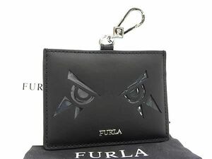 ■新品■未使用■ FURLA フルラ レザー パスケース カードケース 定期入れ メンズ レディース ブラック系 BG9602