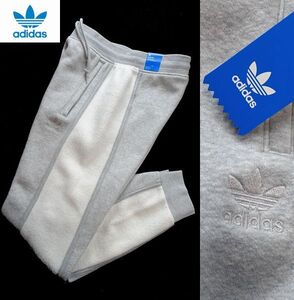 新品 Ｌサイズ 秋冬 アディダス オリジナルス 裏起毛 スウェット ジョガーパンツ グレー adidas originals 異素材切替 メンズ ロゴ刺繍