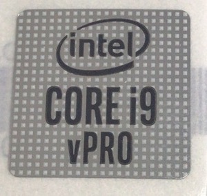 ■新品・未使用 ■10枚セット 新世代【CORE i9 vPro】エンブレムシール　【18*18㎜】送料無料・追跡サービス付き☆P198