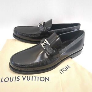 美品　ルイヴィトン　メンズローファー　メジャーライン　サイズ8 1/2　ブラック　黒　1A7VZH　LOUIS VUITTON　中古◆3111/藤枝インター店