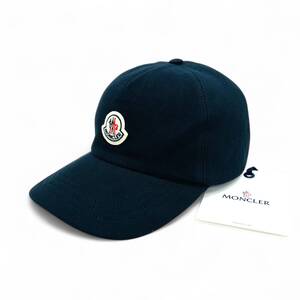 新品 MONCLER ロゴ パッチ 刺しゅう スウェット キャップ 帽子