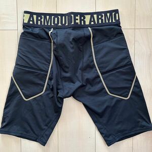 UNDER ARMOUR　アンダーアーマー　ベースボール　クッション入り　インナータイツ　スパッツ　ブラック　メンズ　XXLサイズ　大きなサイズ