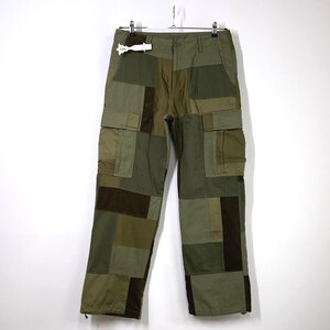 【美品】MOUNTAIN RESEARCH マウンテンリサーチ Patched Cargo Pants パッチワーク カーゴパンツ M オリーブ カーキ IA5750