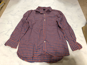 GAP ギャップ キッズ シャツ 長袖 レッド×ブルー系 チェック柄 トップス シンプルデザイン 着心地良い L 140cm【アウトレット】Q8