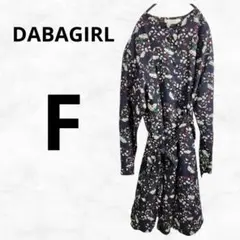 【DABAGIRL】ダバガール ロングシャツワンピース（F）花柄 コットン 長袖