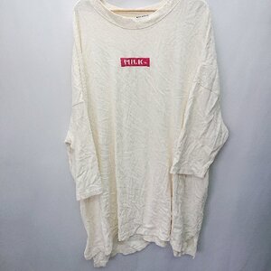 ◇ MILKFED. ミルクフェド 英字刺繍 半袖 Tシャツ サイズF ホワイト系 レディース メンズ E