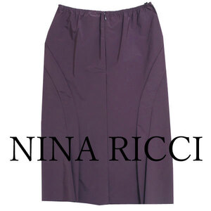 新品 NINA RICCI バックプリーツ ストレッチタイトスカート 定価105,000円 size34 パープル 301-51618-862 ニナリッチ 紫