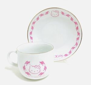 新品*Sanrio Hello Kitty*サンリオ ハローキティ プライズ 限定品 非売品 コーヒーカップ&ソーサー*デミタスカップ 皿 1997年*即決