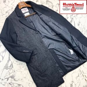 廃盤品/クレイジーパターン (L) ●HarrisTweed ハリスツイード × SEVENDAYS セブンデイズサンデー チェック チェスターコート グレー 黒