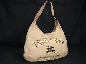 1円 BURBERRY バーバリーブルーレーベル キャンバス×レザー ワンショルダーバッグ レディース メンズ ベージュ系 BM3942