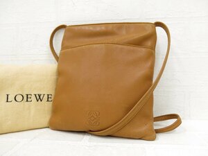 ◆美品◆LOEWE ロエベ◆ナッパ レザー 本革◆ミニ ショルダー バッグ◆キャメル ゴールド金具◆アナグラムロゴ型押し◆斜め掛け◆A8052