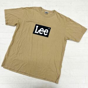 1471◎ Lee リー トップス tシャツ カットソー 半袖 クルーネック ビック ロゴ プリント カジュアル ライトブラウン メンズXL