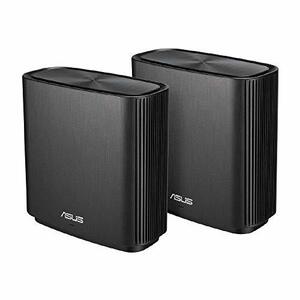 ASUS WiFi 無線 ルーター 867+1734+400Mbpsトライバンドメッシュ ZenWiFi AC (CT8)(黒) 2 パック 【最大 502? 4部屋 (中古品)　(shin