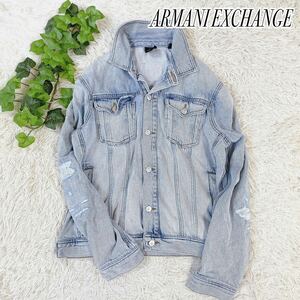 1円〜【美品】大きいサイズ　ARMANI EXCHANGE アルマーニ エクスチェンジ　Gジャン　デニムジャケット XL