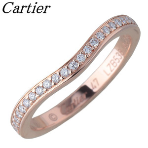 カルティエ ダイヤ リング バレリーナ ウェディング ハーフ #47 Au750PG 新品仕上げ済 Cartier【20125】